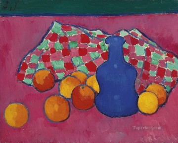 アレクセイ・フォン・ヤウレンスキー Painting - オレンジの花瓶と青い花瓶 1908 アレクセイ・フォン・ヤウレンスキー